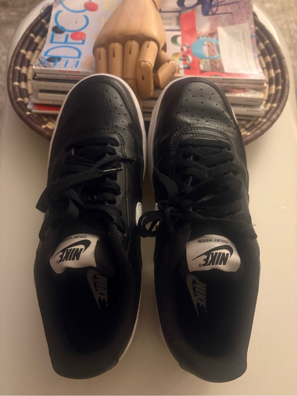 Nike Court Vision Women’s Black and White Sneakers - Picture 4 of 8